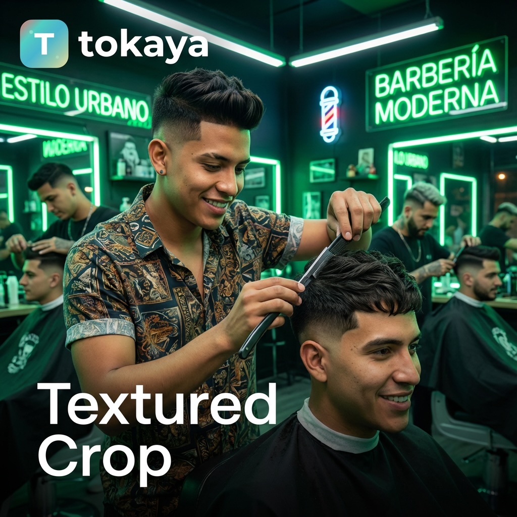 Corte textured crop con textura definida - estilo moderno masculino